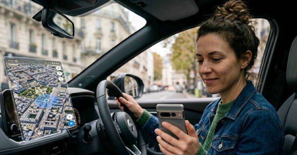 Navigation embarquée et cartes pour trouver un parking